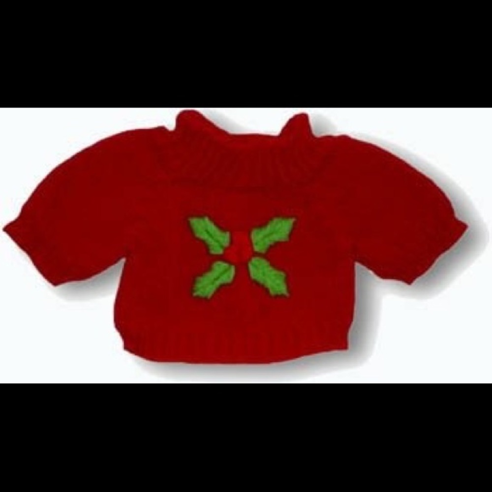NEW Stuffed Animal Outfit - Red Holly Sweater